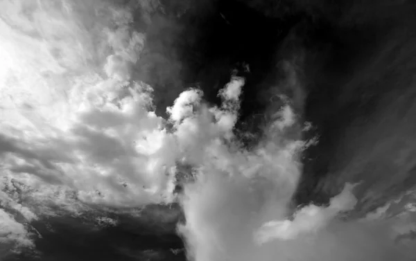 Black and white sky with clouds
