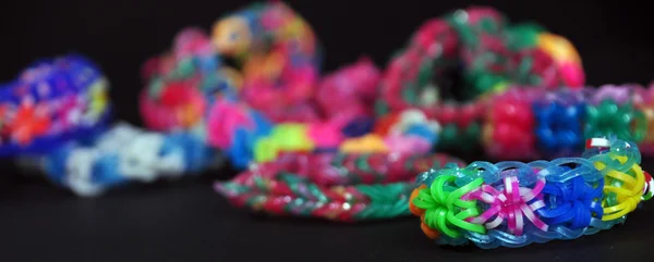 Rainbow colors rubber bands loom bracelets