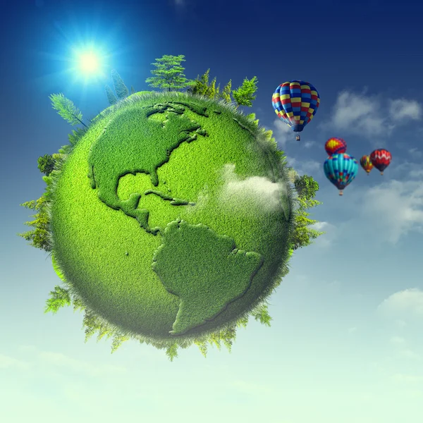 Abstract  Green planet eco background
