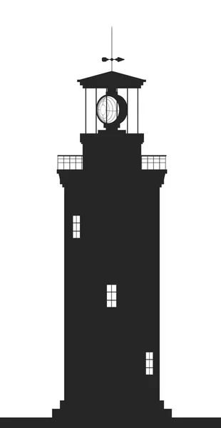 Silhouette of large lighthouse