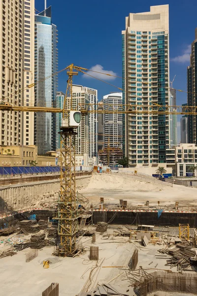 Construction of modern buildings in Dubai Marina