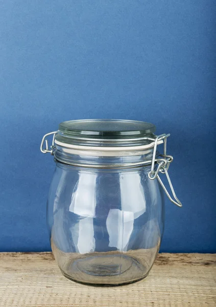 Empty glass jar with cap