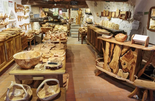 Shop of wooden souvenirs