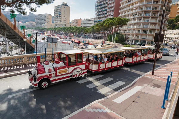 Excursion train with tourists in Monte Carlo