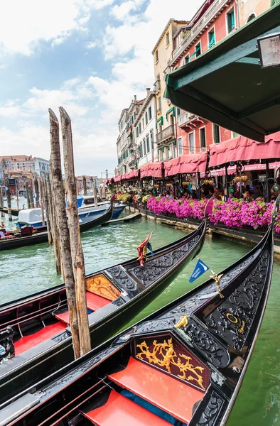 Gondolas on the canals of Venice