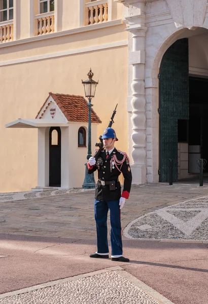 Guard of honor at residence of Prince of Monaco.