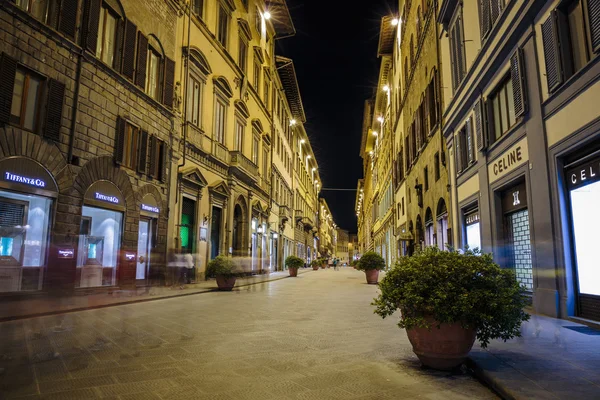 Night street in downtown Florence Italy