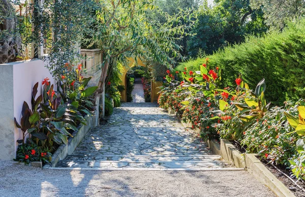 Alley  with flowers in the park