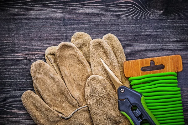 Garden shears, safety gloves
