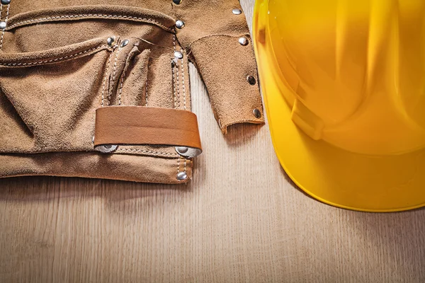 Leather tool belt and hard hat