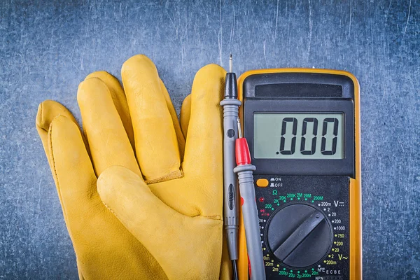 Digital electric tester and safety gloves