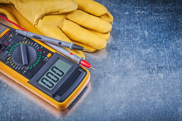 Digital electrical tester and safety gloves
