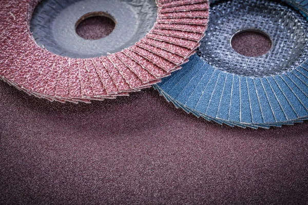 Flap grinding wheels on sandpaper sheet abrasive materials