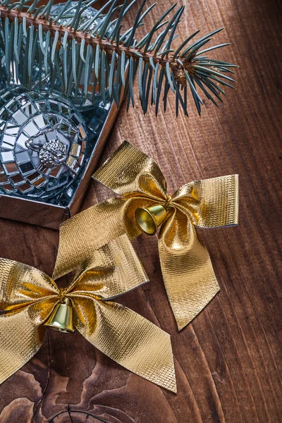 Two golden christmas bows