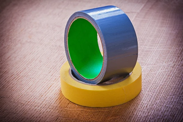 Yellow and blue adhesive tapes