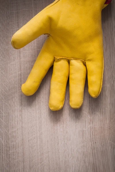 Leather yellow gardening safety glove