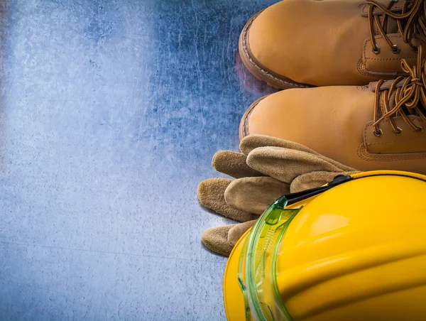 Protective gloves, boots, hard hat