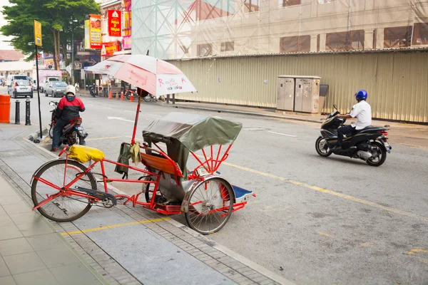 MALAYSIA, PENANG, GEORGETOWN - CIRCA JUL 2014: Pedicab parked on