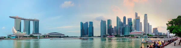 SINGAPORE - 01 JAN 2014: Panoramic view of the Marina Bay Sands