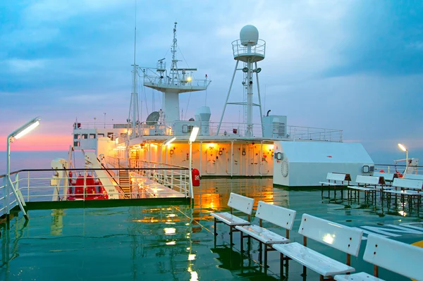 Ship deck in rain