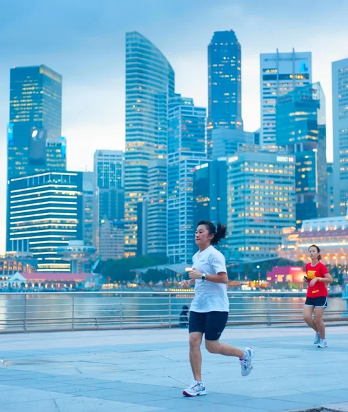 Woman running in Singapore