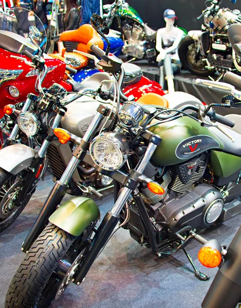 Retro motorcycles at motor show
