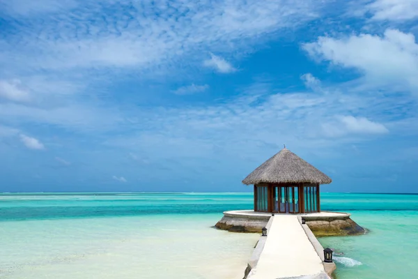 Tropical beach restaurant in Maldives