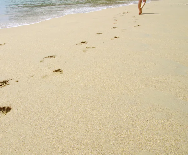 Footprints in  sand background