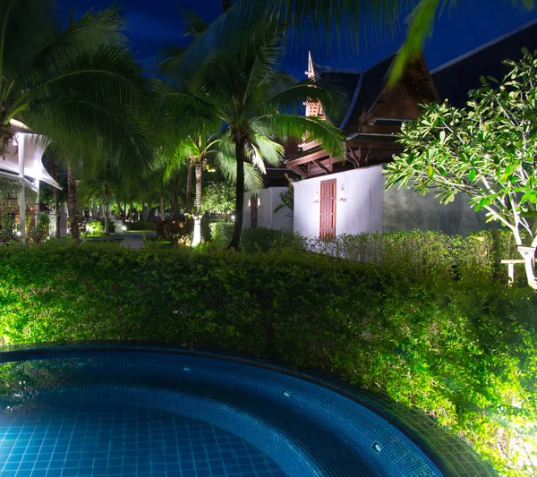 Swimming pool in night illumination