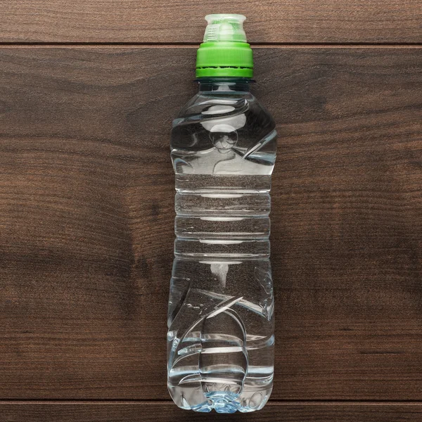 Plastic water bottle on the table