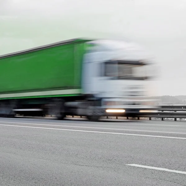 A  truck in movement