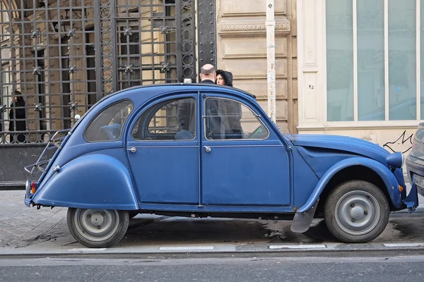 Retro car on a parking in Paris