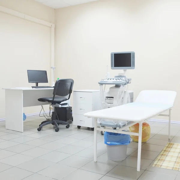 Medical room with ultrasound diagnostic equipment