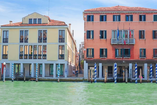 Landscape with the image of boats on a channel in Venice