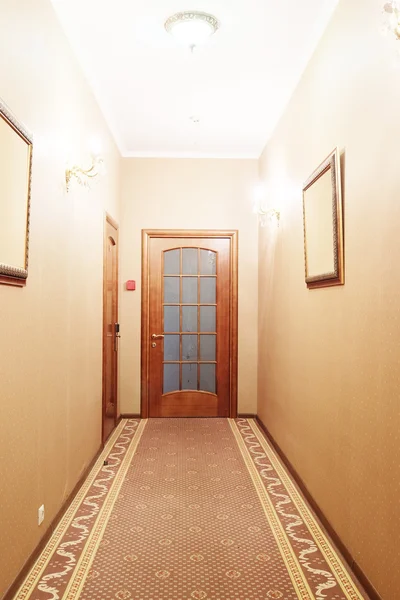 Hotel hall interior with carpet