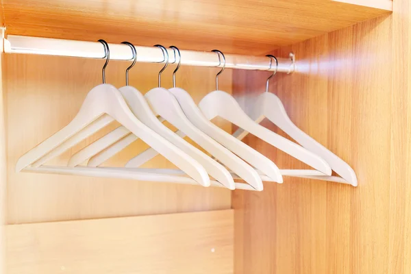 Hangers hanging in closet