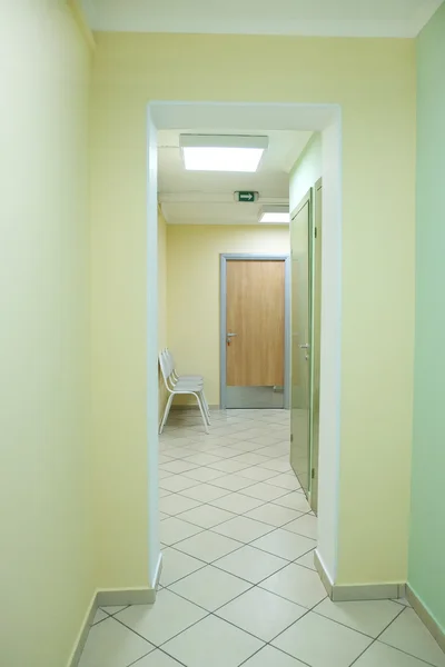 Empty hospital hallway