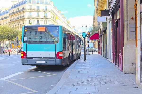 Bus  stop on the street of Paris