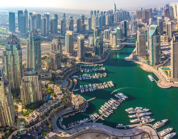 DUBAI, UAE - OCTOBER 12: Modern buildings in Dubai Marina, Dubai