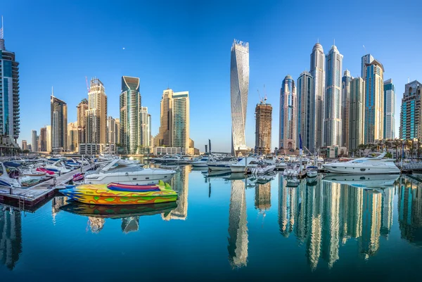 DUBAI, UAE - OCTOBER 12: Modern buildings in Dubai Marina, Dubai