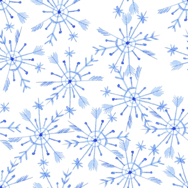 Watercolor snowflakes pattern