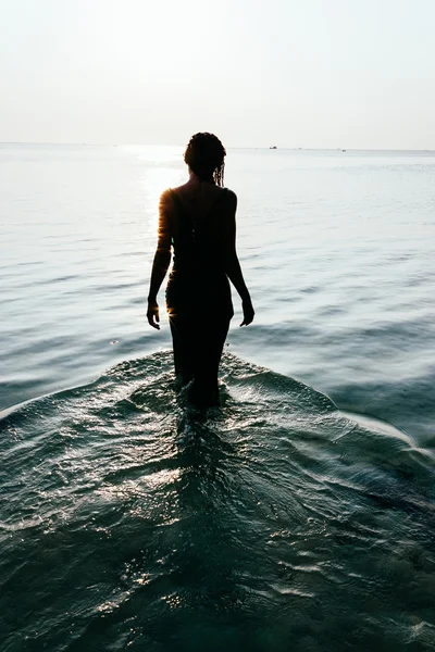 Woman in ocean