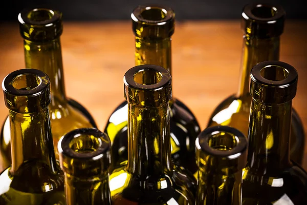 Empty bottles of wine