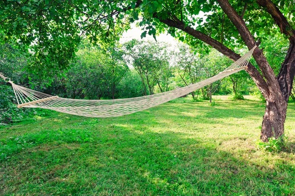 White hammock among the trees