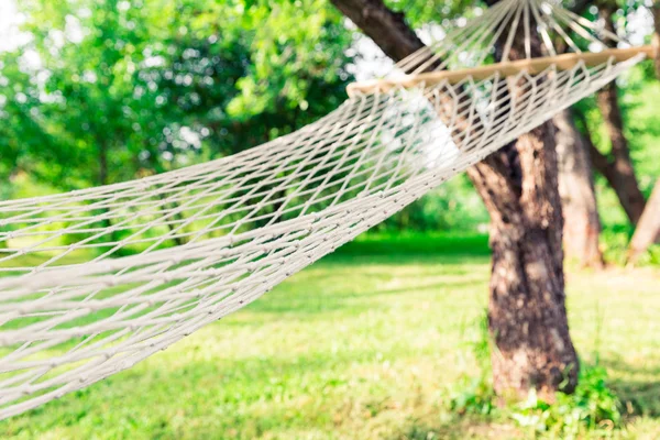 White hammock among the trees