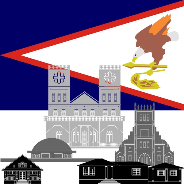 National flag of American Samoa and architectural attractions