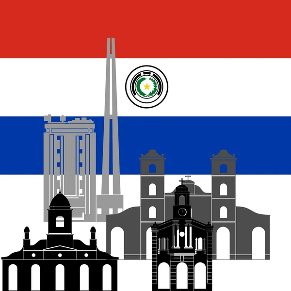 National flag of Paraguay and architectural attractions