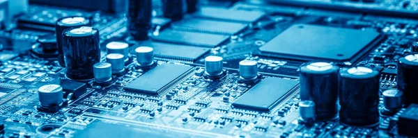 Close-up of electronic circuit board with processor