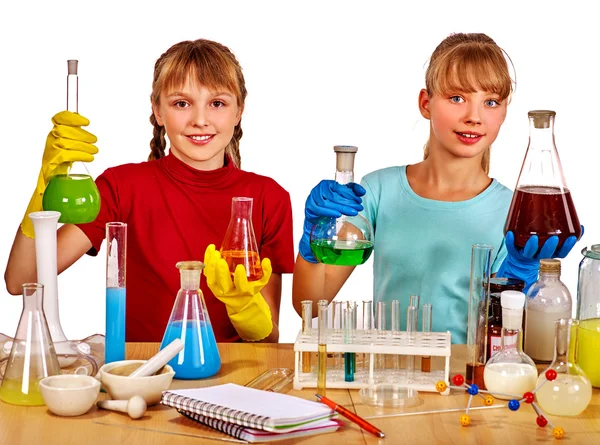 Children in chemistry class.