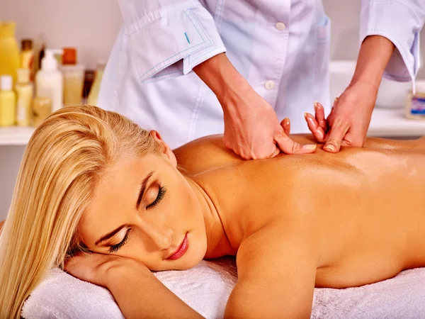 Woman getting massage .